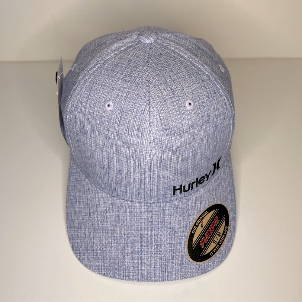 >>>SOLD<<< New Hurley Men's FlexFit Perma Curve Bill Baseball Hat Pacific Blue